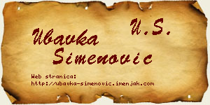 Ubavka Simenović vizit kartica